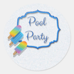 Popsicle Pool Party Classic Round Sticker