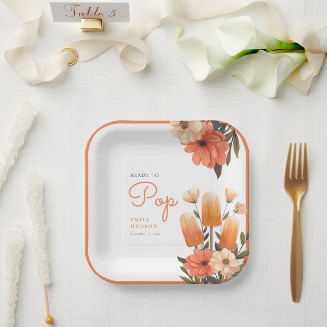 Popsicle Ready to Pop Baby Shower Paper Plate (Wedding)