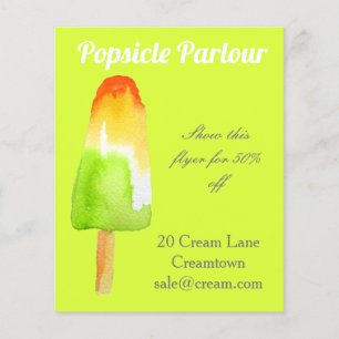 Popsicle shop Ice cream parlour advertisement Flyer