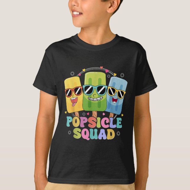 Popsicle Squad Sungl Funny Icecream Summer Vacatio T-Shirt (Front)