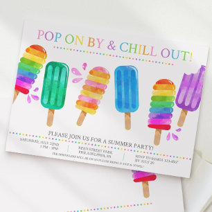Popsicle Summer invitation, Summer party Neighborh Invitation