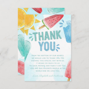 Popsicle Thank You Card Note