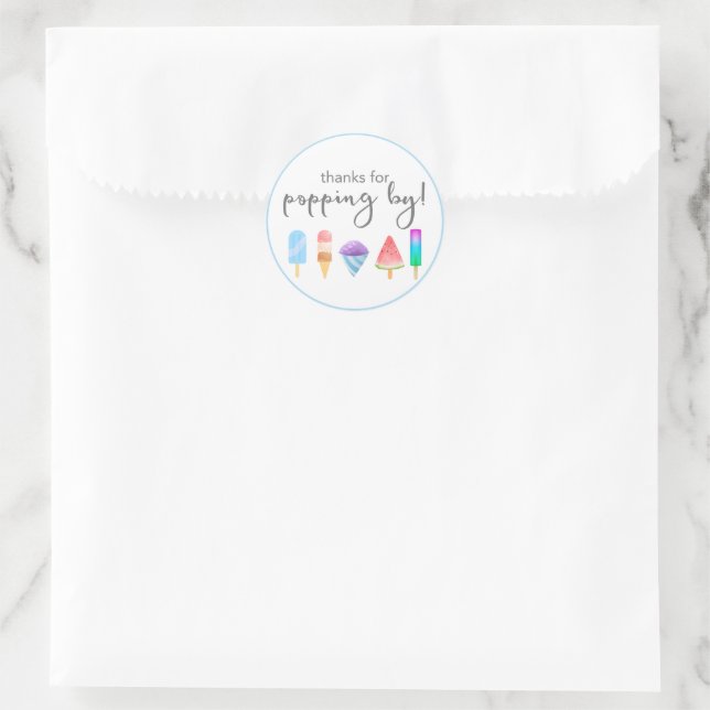 Popsicle Thank You Party Favour Stickers (Bag)