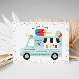 Popsicle Truck Birthday Party Invitation