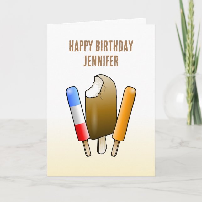 Popsicles and Ice Cream Bar Card (Front)
