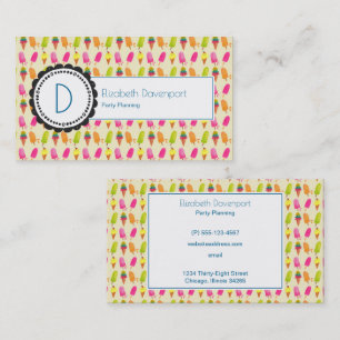 Popsicles and Ice Cream Personalised Monogram Business Card