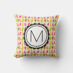 Popsicles and Ice Cream Personalised Monogram Cushion