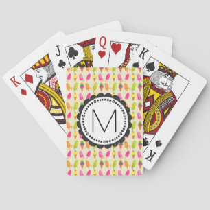 Popsicles and Ice Cream Personalised Monogram Playing Cards