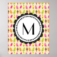 Popsicles and Ice Cream Personalised Monogram