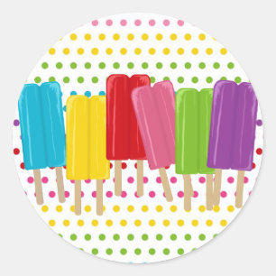 Popsicles and Polka Dots Classic Round Sticker