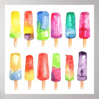 Popsicles bright customized poster. Ice-cream Poster