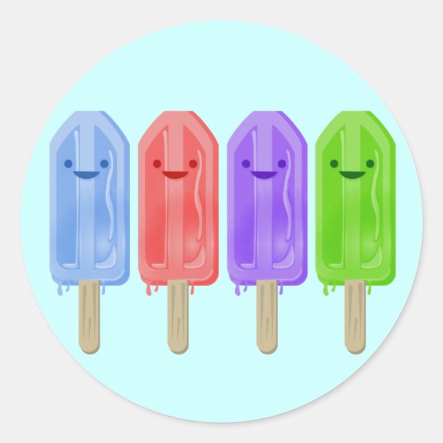 Popsicles Classic Round Sticker (Front)