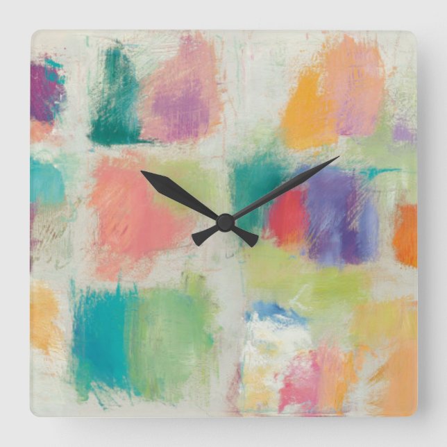Popsicles Horizontal Stone Abstract Print Square Wall Clock (Front)
