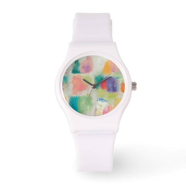 Popsicles Horizontal Stone Abstract Print Watch (Front)