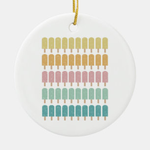 Popsicles Vintage Ice Cream Retro Summer Design Ceramic Ornament