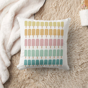 Popsicles Vintage Ice Cream Retro Summer Design Cushion