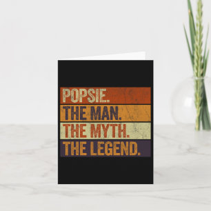 Popsie The Man The Myth The Legend Funny Retro Fat Card