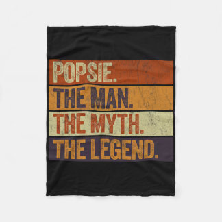Popsie The Man The Myth The Legend Funny Retro Fat Fleece Blanket