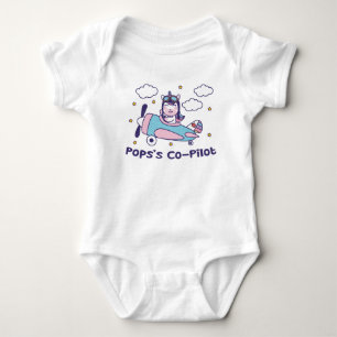 Pops's Co-Pilot - Unicorn Aeroplane Baby Bodysuit