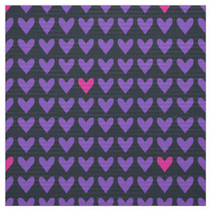 POPSTAR - Mod Purple and Hot Pink Valentine Hearts Fabric