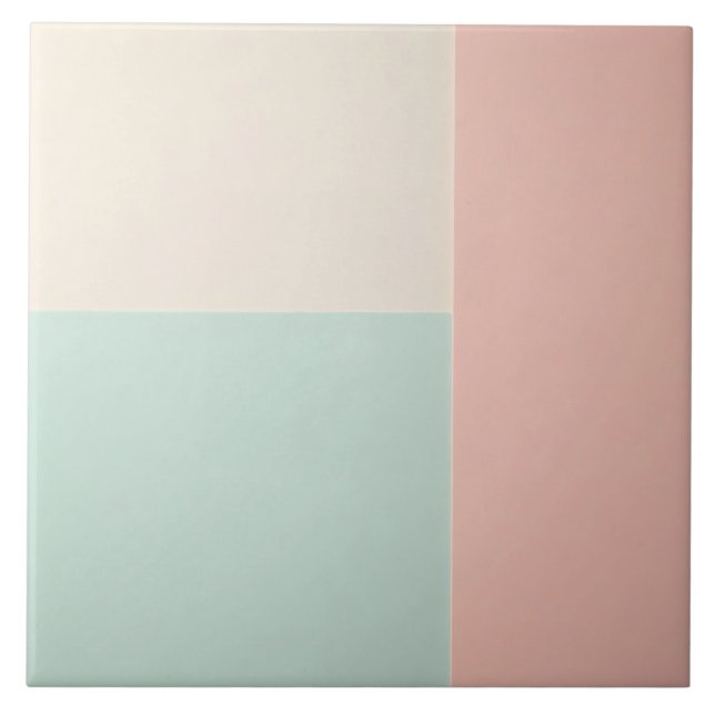 Popular Abstract Blush Pink Mint Collection Ceramic Tile (Front)
