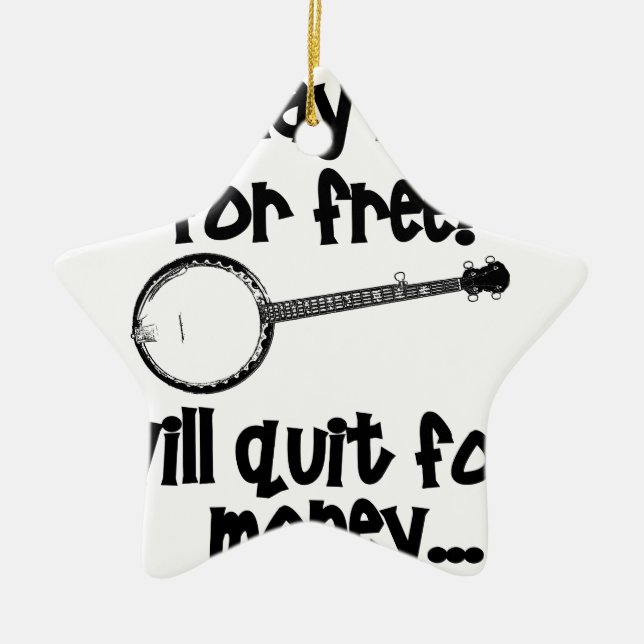 Popular Banjo Ceramic Tree Decoration (Front)