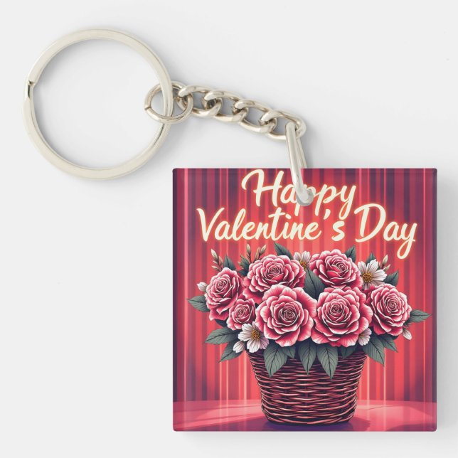 Popular Beautiful Luxury Floral Love Collection Key Ring (Front)