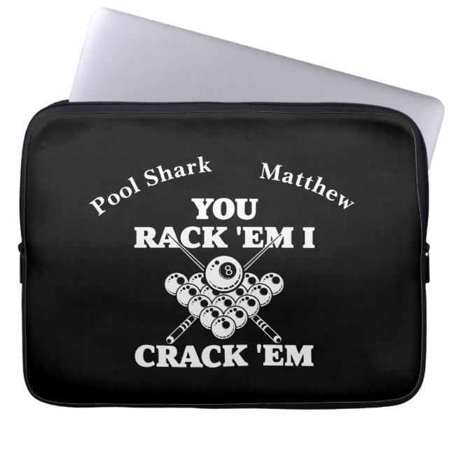 Popular Billiards Quote in Bold Design Laptop Sleeve (Front)