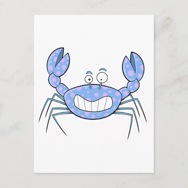 Popular Blue Crabby Crab Unique Cute Gift Present Postcard (Front)