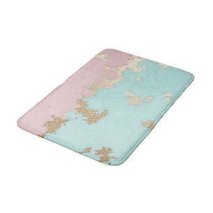 Popular Blush Pink Mint Gold Luxury Collection Bath Mat