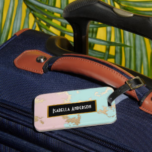 Popular Blush Pink Mint Gold Luxury Collection Luggage Tag