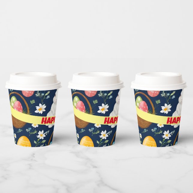 Popular Bunny Happy Easter Collection Paper Cups (Multi)