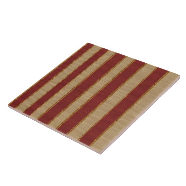 Popular Burgundy Gold Luxury Linen Collection Ceramic Tile (Side)