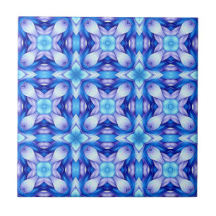 Popular captivating pattern in blue and violet ceramic tile