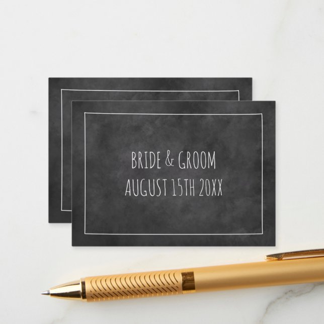 Popular charming chalkboard trend wedding enclosure card (Front/Back In Situ)