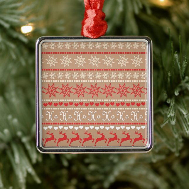 Popular Christmas Holiday pattern Metal Ornament (Tree)
