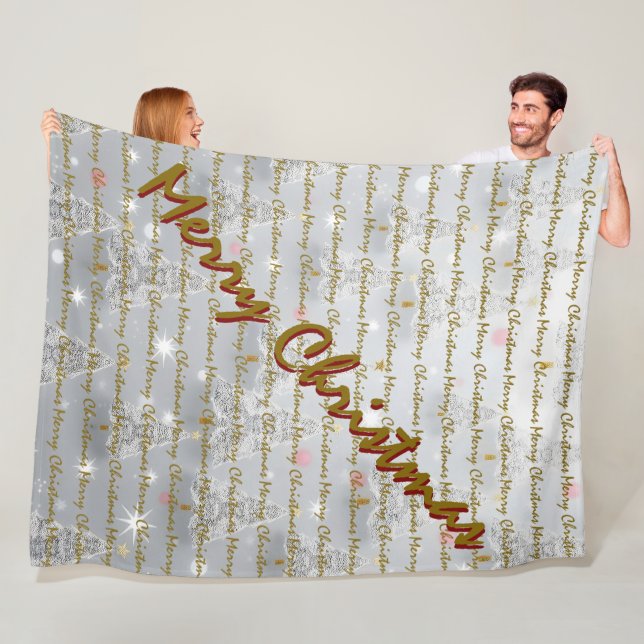 Popular Christmas Luxury Christmas Trees Fleece Blanket (In Situ)