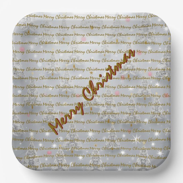Popular Christmas Luxury Christmas Trees Paper Plate (Front)