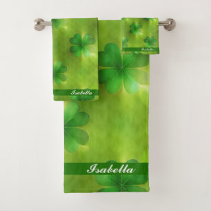 Popular Clover 4 Lists Green Collection Bath Towel Set