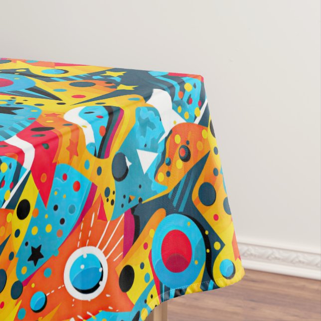 Popular Colourful Comic Style Tablecloth (In Situ)