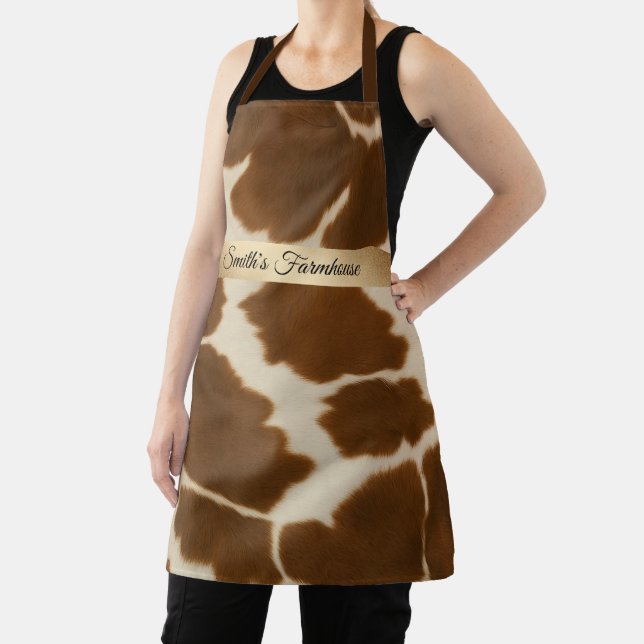 Popular Cow Faux Leather Elegant Collection Apron (Insitu)