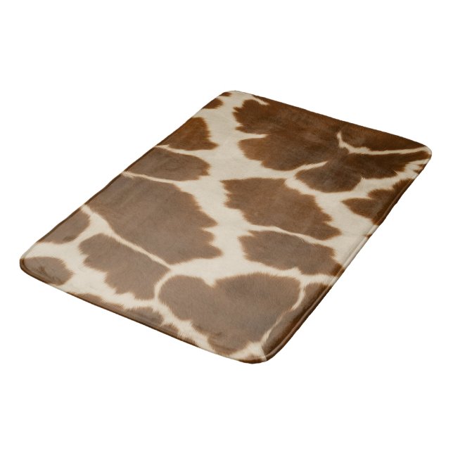 Popular Cow Faux Leather Elegant Collection Bath Mat (Angled)