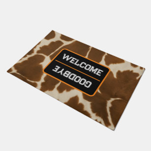 Popular Cow Faux Leather Elegant Collection Doormat