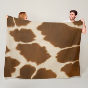Popular Cow Faux Leather Elegant Collection Fleece Blanket