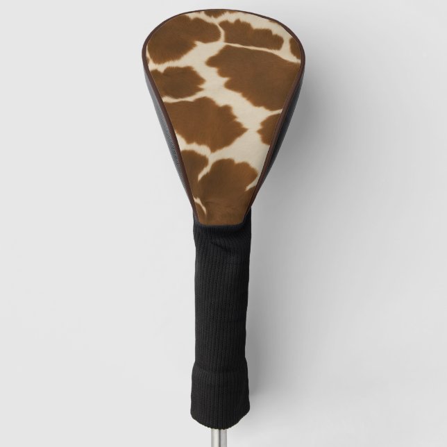 Popular Cow Faux Leather Elegant Collection Golf Head Cover (Front)