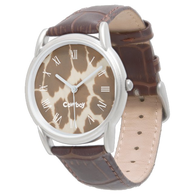 Popular Cow Faux Leather Elegant Collection Watch (Angled)