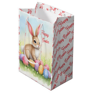 Popular Cute Easter Bunny And Eggs Collection Medium Gift Bag