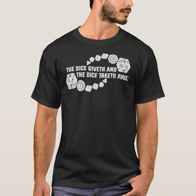 Popular Dungeons And Dragons Dice Giveth And Dice  T-Shirt (Front)