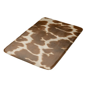 Popular Elegant Cow Faux Leather Collection Bath Mat