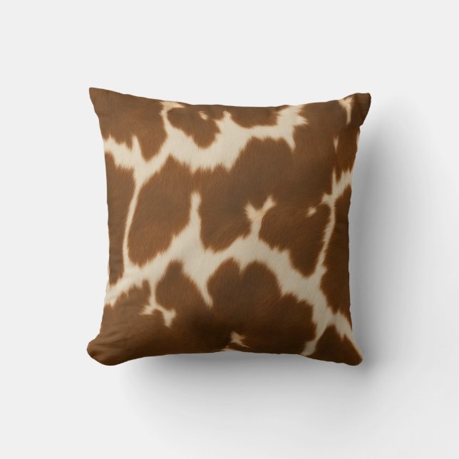 Popular Elegant Cow Faux Leather Collection Cushion (Front)